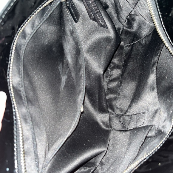 Coach  Vintage  black patent leather shoulder bag  small tote  Silvertone HW EUC - Picture 15 of 17